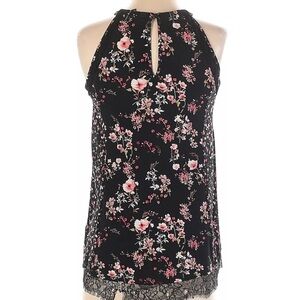 WHBM Floral Keyhole Sleeveless Top